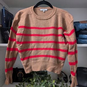 Striped Tan and Red Men's Sweater